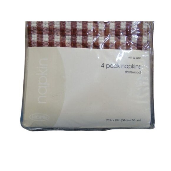 Home Trends 20 x 20 Fabric Napkins Red & White Checkered Shorewood 4 Pack - Picture 3 of 4